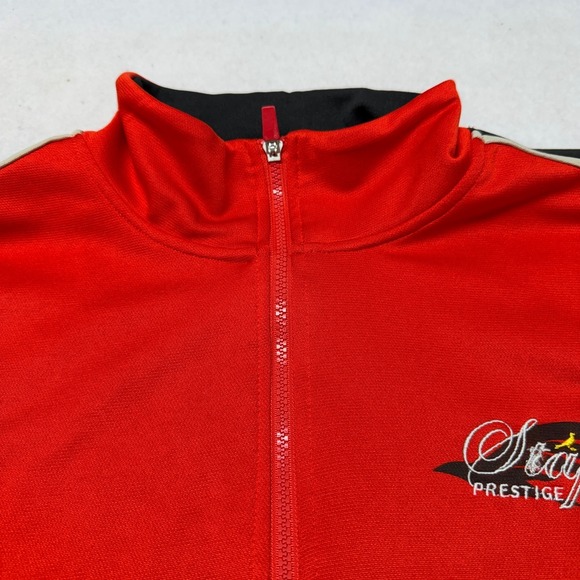 Jeff Staple Pigeon Racing Jacket Mens XL Red Embroidered Full Zip Checkered Flag - Picture 6 of 16